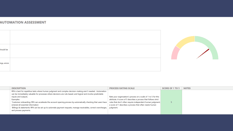 Robotic Process Automation Readiness Assessment Excel Template - Professional Excel Other - Download Now | Ilka